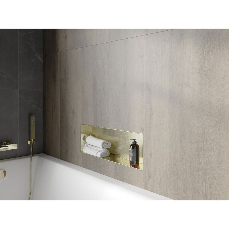 Mexen X-Wall-NR étagère encastrée sans collerette 60 x 20 cm, or brossé - 1951602010