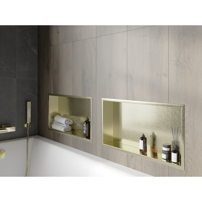 Mexen X-Wall-R étagère encastrée avec collier 60 x 30 cm, or brossé - 1950603010