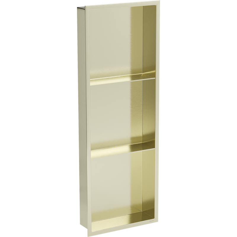 Mexen X-Wall-R étagère encastrée avec bride et étagère 90 x 30 cm, doré brossé - 1950903010S
