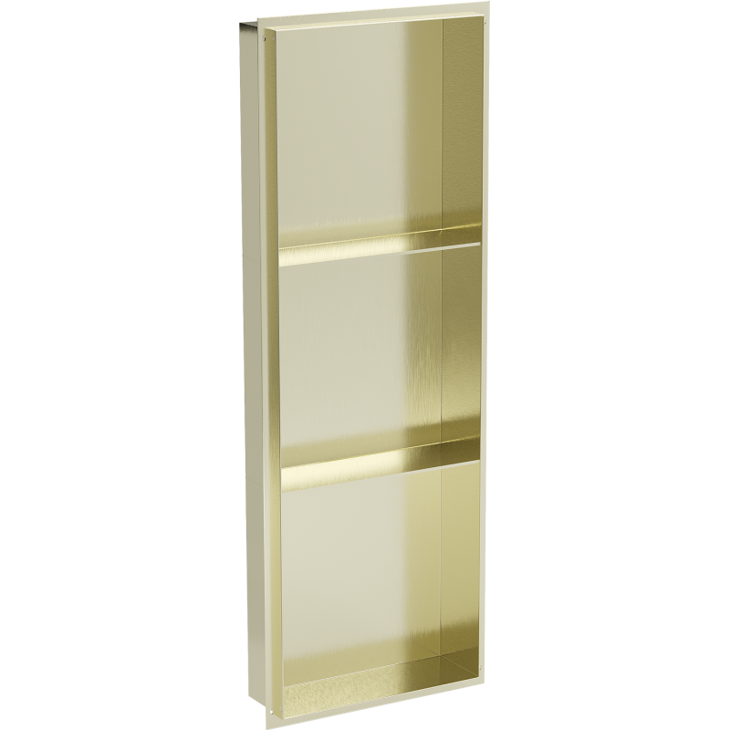 Mexen X-Wall-NR étagère encastrée sans rebord avec étagère 90 x 30 cm, or brossé - 1951903010S