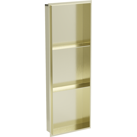 Mexen X-Wall-NR étagère encastrée sans rebord avec étagère 90 x 30 cm, or brossé - 1951903010S