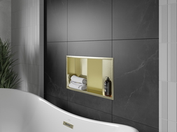 Mexen X-Wall-R étagère murale encastrée avec rebord et étagère 60 x 30 cm, or - 1950603010S
