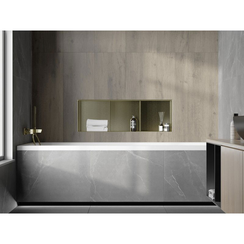 Mexen X-Wall-NR étagère encastrée sans collerette avec étagère 90 x 30 cm, or brossé - 1951903010S