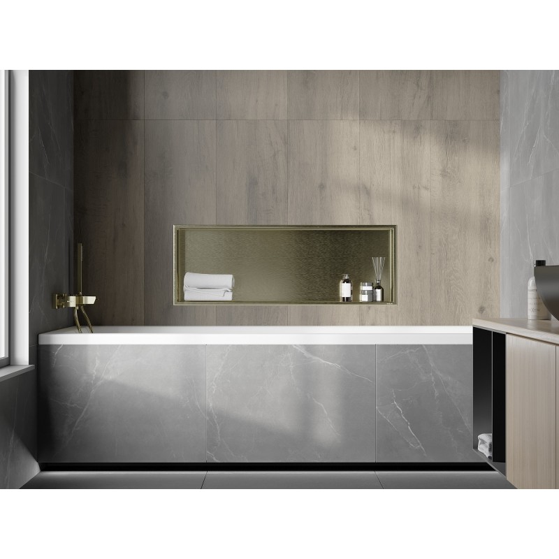 Mexen X-Wall-R étagère encastrée avec rebord 90 x 30 cm, or brossé - 1950903010