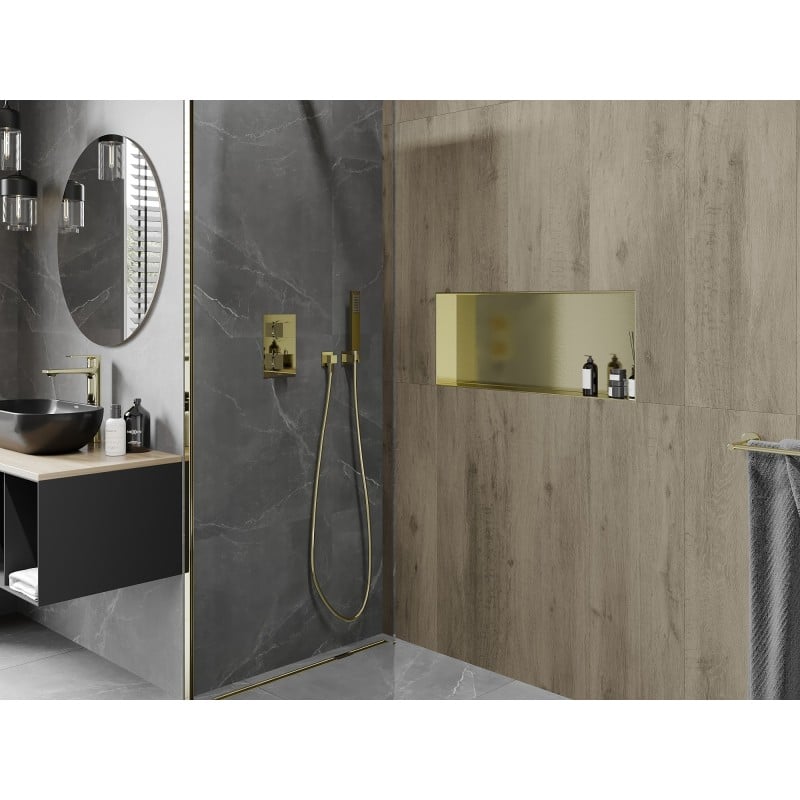 Mexen X-Wall-NR étagère encastrée sans rebord 75 x 30 cm, or brossé - 1951753010