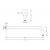 Mexen bras de douche mural 40 cm, gris canon brossé - 79211-66