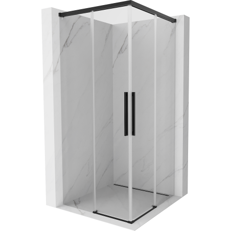 Mexen Rox Duo cabine de douche coulissante 80 x 80 cm, transparente, noire - 8C2D-080-080-70-00