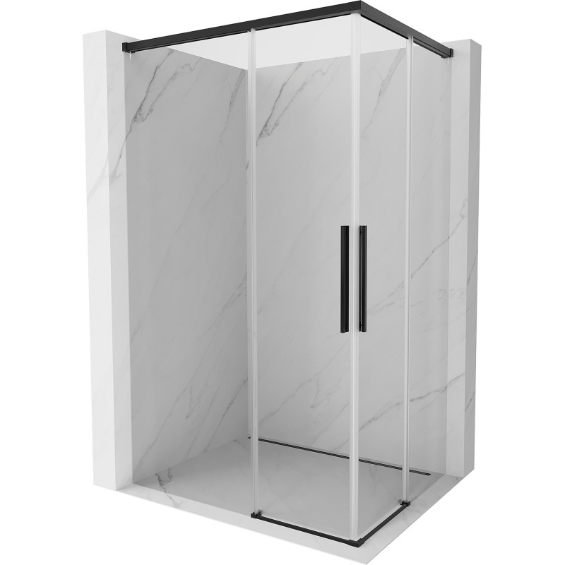 Mexen Rox Cabine de douche Duo coulissante 100 x 80 cm, transparente, noire - 8C2D-100-080-70-00