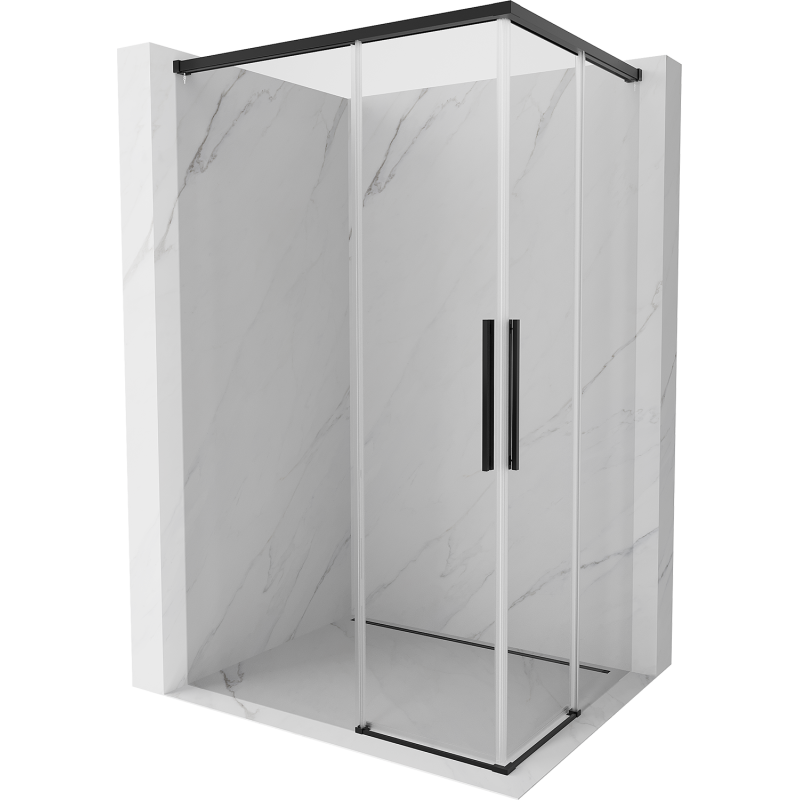 Mexen Rox Duo cabine de douche coulissante 120 x 80 cm, transparent, noir - 8C2D-120-080-70-00