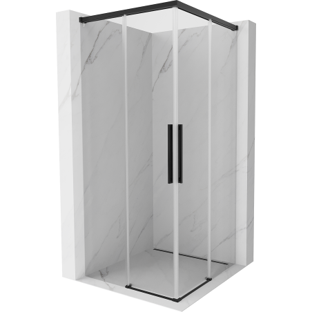 Mexen Rox Duo cabine de douche coulissante 95 x 95 cm, transparente, noire - 8C2D-095-095-70-00