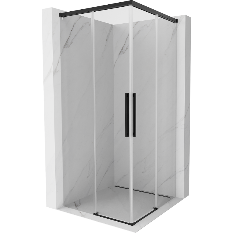 Mexen Rox Duo cabine de douche coulissante 110 x 110 cm, transparente, noire - 8C2D-110-110-70-00