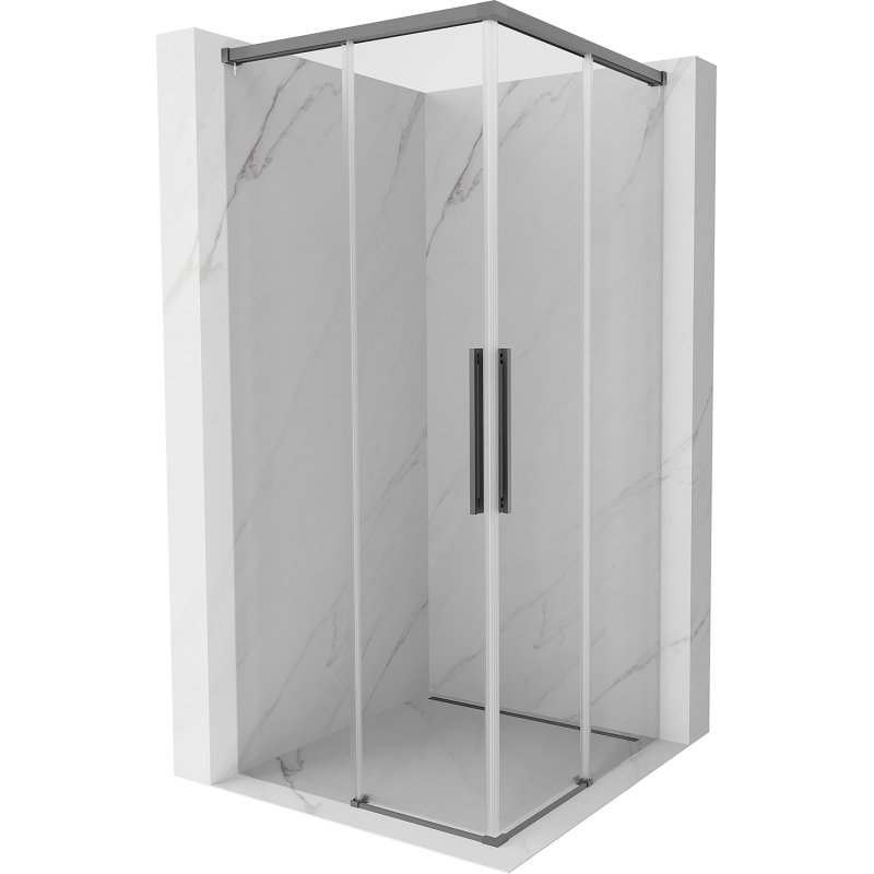 Mexen Rox Duo cabine de douche coulissante 80 x 80 cm, transparent, métal canon - 8C2D-080-080-95-00