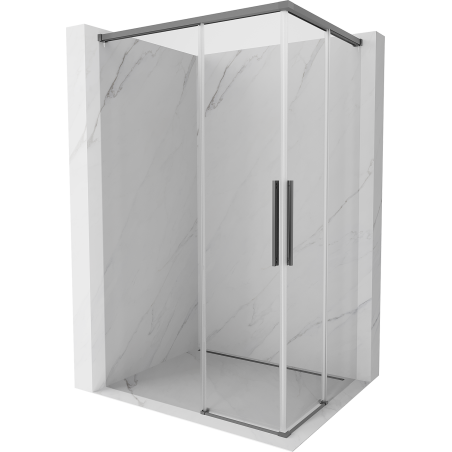 Mexen Rox Duo cabine de douche coulissante 90 x 85 cm, transparent, gun metal - 8C2D-090-085-95-00