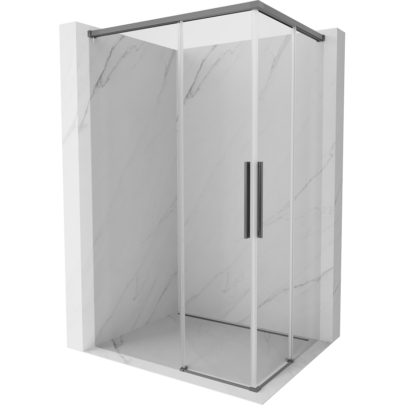 Mexen Rox Duo cabine de douche coulissante 95 x 85 cm, transparent, gun metal - 8C2D-095-085-95-00