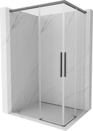 Mexen Rox Duo cabine de douche coulissante 120 x 85 cm, transparente, métal gun - 8C2D-120-085-95-00