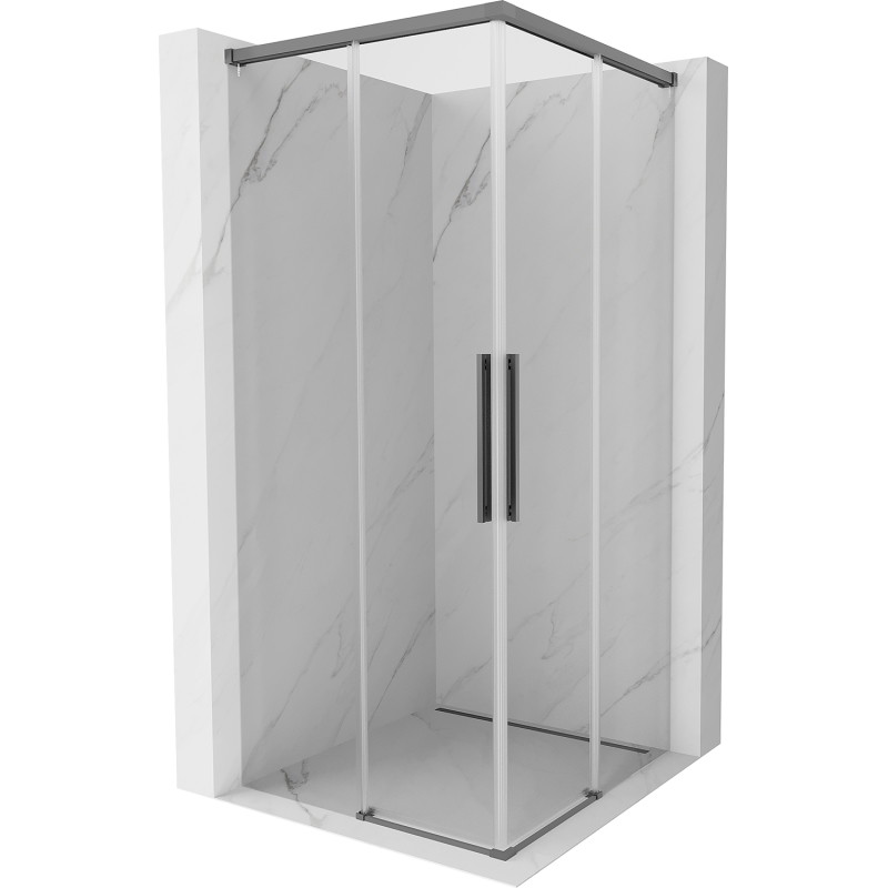 Mexen Rox Duo cabine de douche coulissante 110 x 110 cm, transparent, métal canon - 8C2D-110-110-95-00