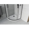 Mexen Rio cabine de douche semi-circulaire 90 x 90 cm, givré, noir + receveur Flat, blanc - 863-090-090-70-30-4110B