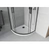 Cabine de douche Mexen Rio demi-circulaire 80 x 80 cm, givre, noir + receveur plat, blanc - 863-080-080-70-30-4110B
