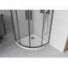 Cabine de douche Mexen Rio demi-circulaire 80 x 80 cm, givre, noir + receveur plat, blanc - 863-080-080-70-30-4110B