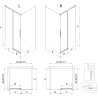 Mexen Rox cabine de douche coulissante 115 x 90 cm, transparent, gris canon brossé - 8C2-115-090-66-00