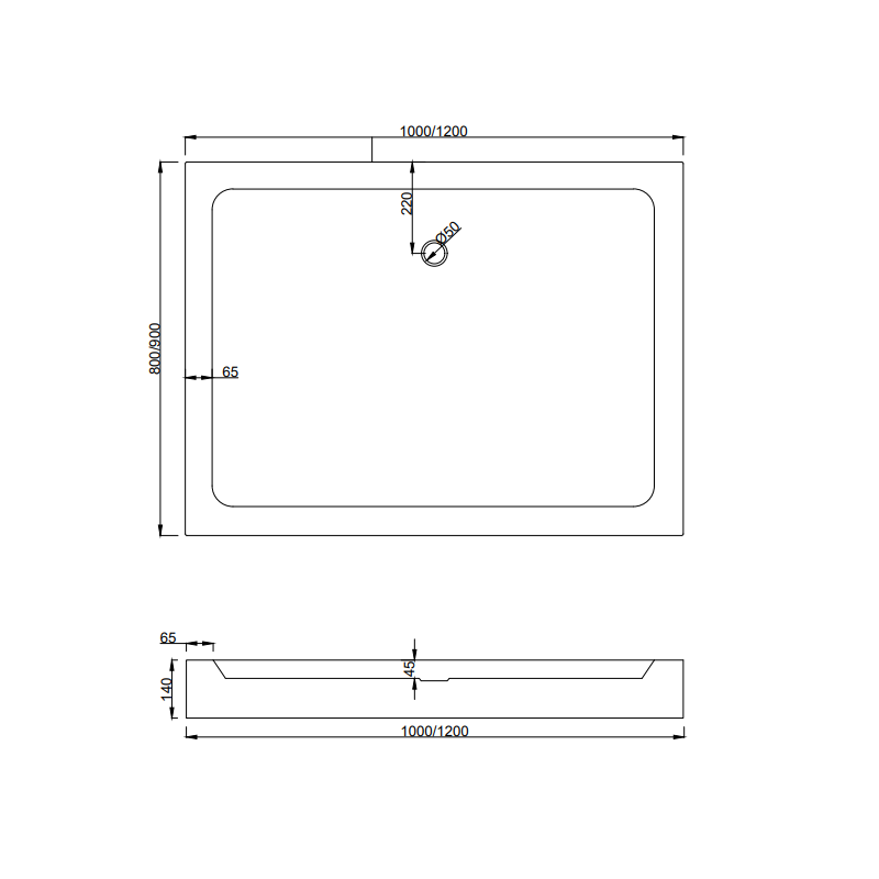 Mexen Apia cabine de douche coulissante 100 x 80 cm, bandes blanches, chrome + bac Rio - 840-100-080-01-20-4510