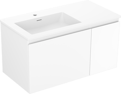 Mexen Orio armoire de salle de bain 90 cm avec lavabo Otis gauche, 1S, 1D, blanc mat - 91A13-09047-3-BBFF01-W18L01
