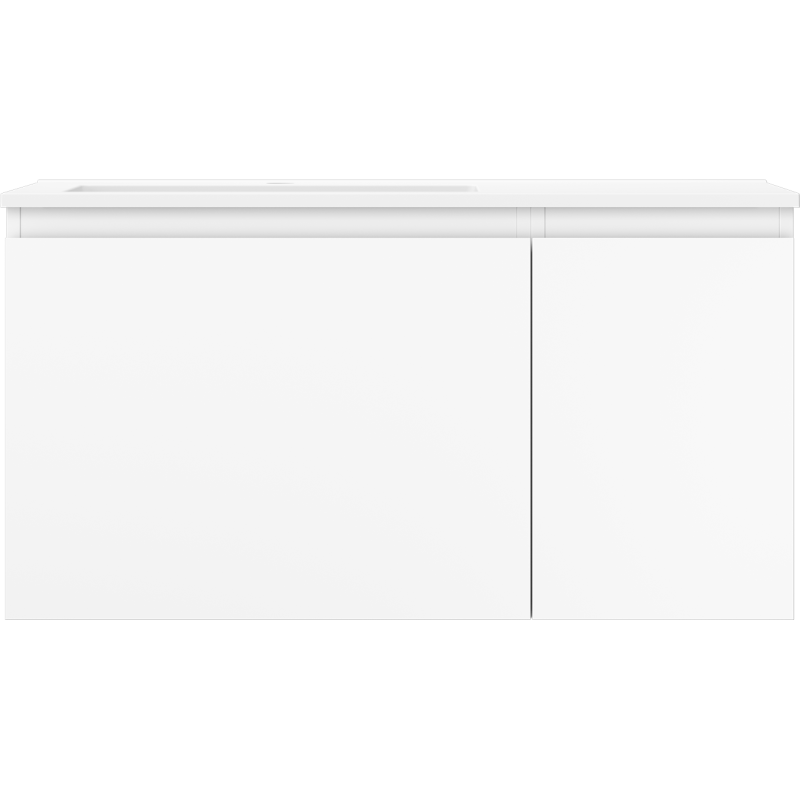 Mexen Orio meuble de salle de bains 90 cm avec lavabo Otis gauche, 1S, 1D, blanc mat - 91A13-09047-3-BBFF01-W18L01