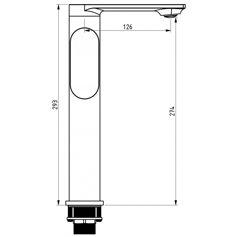 Mexen Milo robinet de lavabo haut avec poignée latérale, doré - 71315-50
