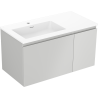 Mexen Orio meuble de salle de bain 90 cm avec lavabo Otis gauche, 1S, 1D, gris mat/blanc mat - 91A13-09047-3-BBFF62-W18L01
