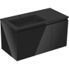 Mexen Orio armoire de salle de bain 90 cm avec lavabo Otis gauche, 1S, 1D, noir brillant/noir mat - 91A13-09047-3-BBFF70-W18L71