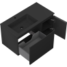 Mexen Orio meuble de salle de bain 90 cm avec lavabo Otis à gauche, 1S, 1D, noir mat - 91A13-09047-3-BBFF71-W18L71