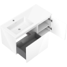 Mexen Orio meuble de salle de bain 100 cm avec lavabo Otis gauche, 1S, 1D, blanc brillant - 91A13-10047-3-BBFF00-W18L00