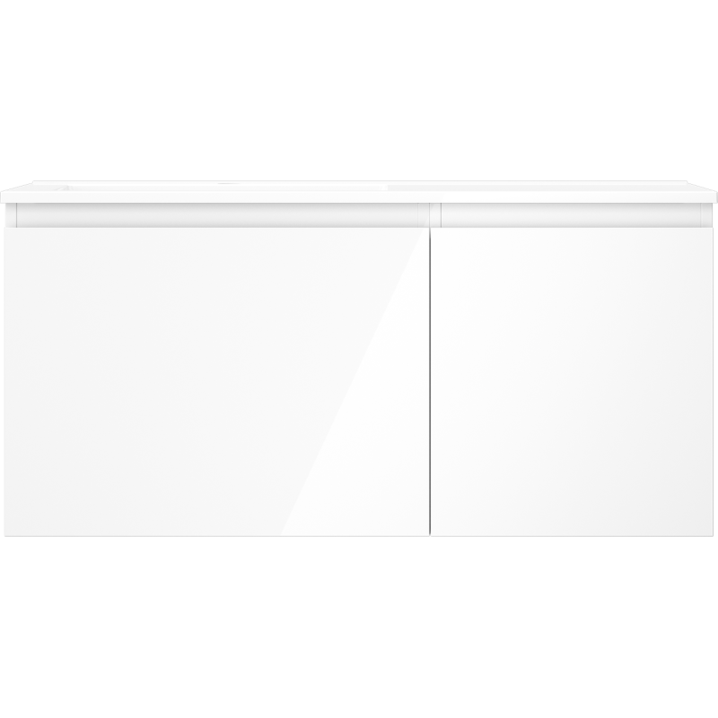 Mexen Orio armoire de salle de bains 100 cm avec lavabo Otis gauche, 1S, 1D, blanc brillant - 91A13-10047-3-BBFF00-W18L00