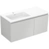Mexen Orio armoire de salle de bain 100 cm avec lavabo Otis gauche, 1 tiroir, 1 porte, gris mat/blanc mat