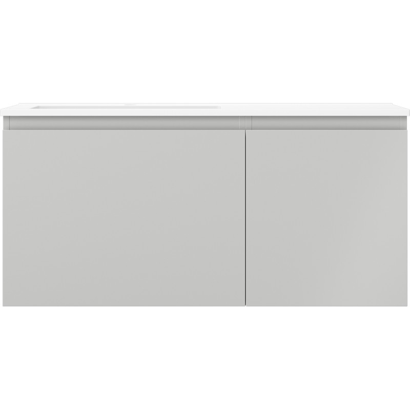 Mexen Orio armoire de salle de bain 100 cm avec lavabo Otis gauche, 1 tiroir, 1 porte, gris mat/blanc mat