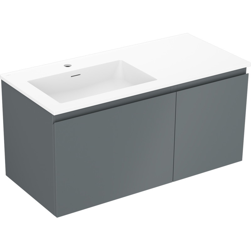 Mexen Orio armoire de salle de bain 100 cm avec lavabo Otis gauche, 1S, 1D, graphite mat/blanc mat - 91A13-10047-3-BBFF66-W18L01