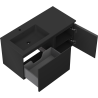 Mexen Orio meuble de salle de bain 100 cm avec lavabo Otis gauche, 1S, 1D, noir mat - 91A13-10047-3-BBFF71-W18L71