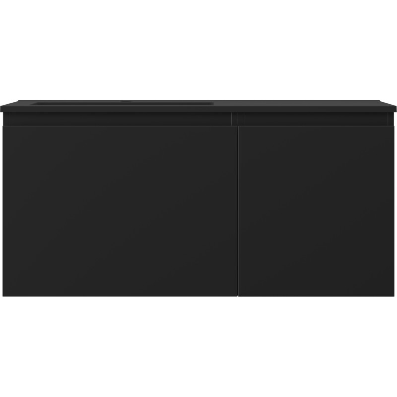 Mexen Orio armoire de salle de bain 100 cm avec lavabo Otis gauche, 1S, 1D, noir mat - 91A13-10047-3-BBFF71-W18L71