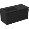 Mexen Orio meuble de salle de bain 100 cm avec lavabo Otis gauche, 1S, 1D, noir mat - 91A13-10047-3-BBFF71-W18L71