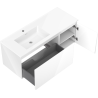 Mexen Orio armoire de salle de bain 120 cm avec lavabo Otis gauche, 1S, 1D, blanc brillant - 91A13-12047-3-BBFF00-W18L00