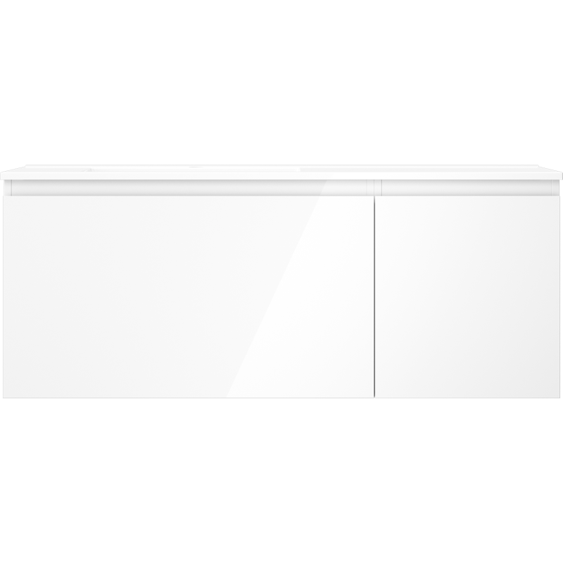 Mexen Orio armoire de salle de bain 120 cm avec lavabo Otis gauche, 1S, 1D, blanc brillant - 91A13-12047-3-BBFF00-W18L00