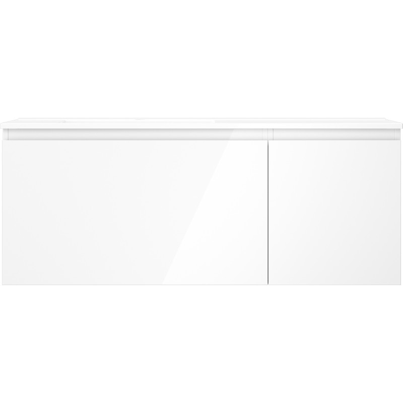 Mexen Orio armoire de salle de bains 120 cm avec lavabo Otis à gauche, 1S, 1D, blanc brillant - 91A13-12047-3-BBFF00-W18L00