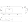 Mexen Orio armoire de salle de bain 120 cm avec lavabo Otis gauche, 1S, 1D, blanc mat - 91A13-12047-3-BBFF01-W18L01