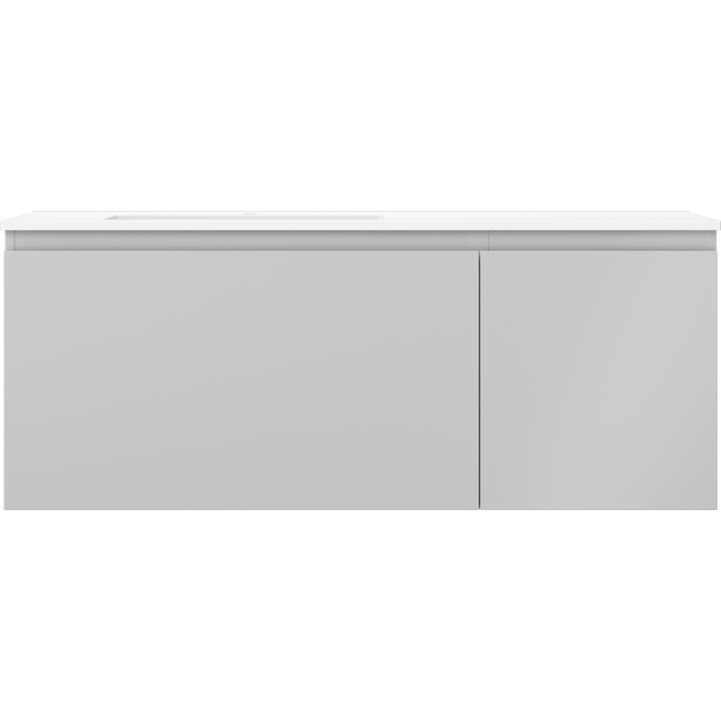 Mexen Orio meuble de salle de bain 120 cm avec lavabo Otis à gauche, 1S, 1D, gris mat/blanc mat - 91A13-12047-3-BBFF62-W18L01