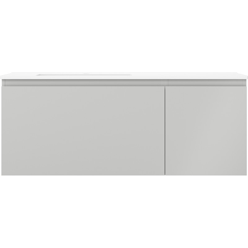 Mexen Orio meuble de salle de bain 120 cm avec lavabo Otis gauche, 1T, 1P, gris mat/blanc mat - 91A13-12047-3-BBFF62-W18L01
