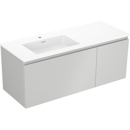 Mexen Orio meuble de salle de bain 120 cm avec lavabo Otis gauche, 1T, 1P, gris mat/blanc mat - 91A13-12047-3-BBFF62-W18L01