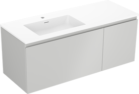 Mexen Orio meuble de salle de bain 120 cm avec lavabo Otis à gauche, 1S, 1D, gris mat/blanc mat - 91A13-12047-3-BBFF62-W18L01