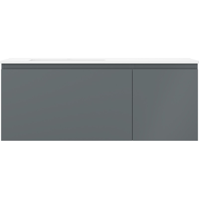 Mexen Orio cabinet de salle de bains 120 cm avec lavabo Otis à gauche, 1S, 1D, graphite mat/blanc mat