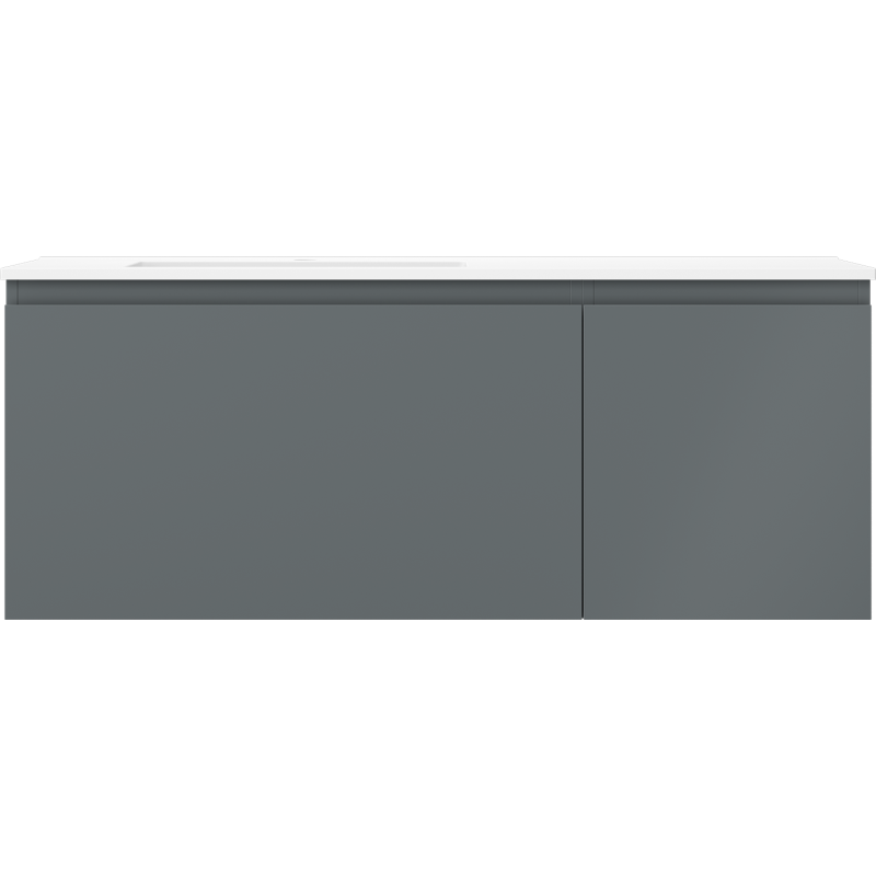 Mexen Orio meuble de salle de bain 120 cm avec lavabo Otis gauche, 1T, 1P, graphite mat/blanc mat - 91A13-12047-3-BBFF66-W18L01