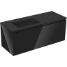 Mexen Orio meuble de salle de bain 120 cm avec lavabo Otis gauche, 1S, 1D, noir brillant/noir mat - 91A13-12047-3-BBFF70-W18L71